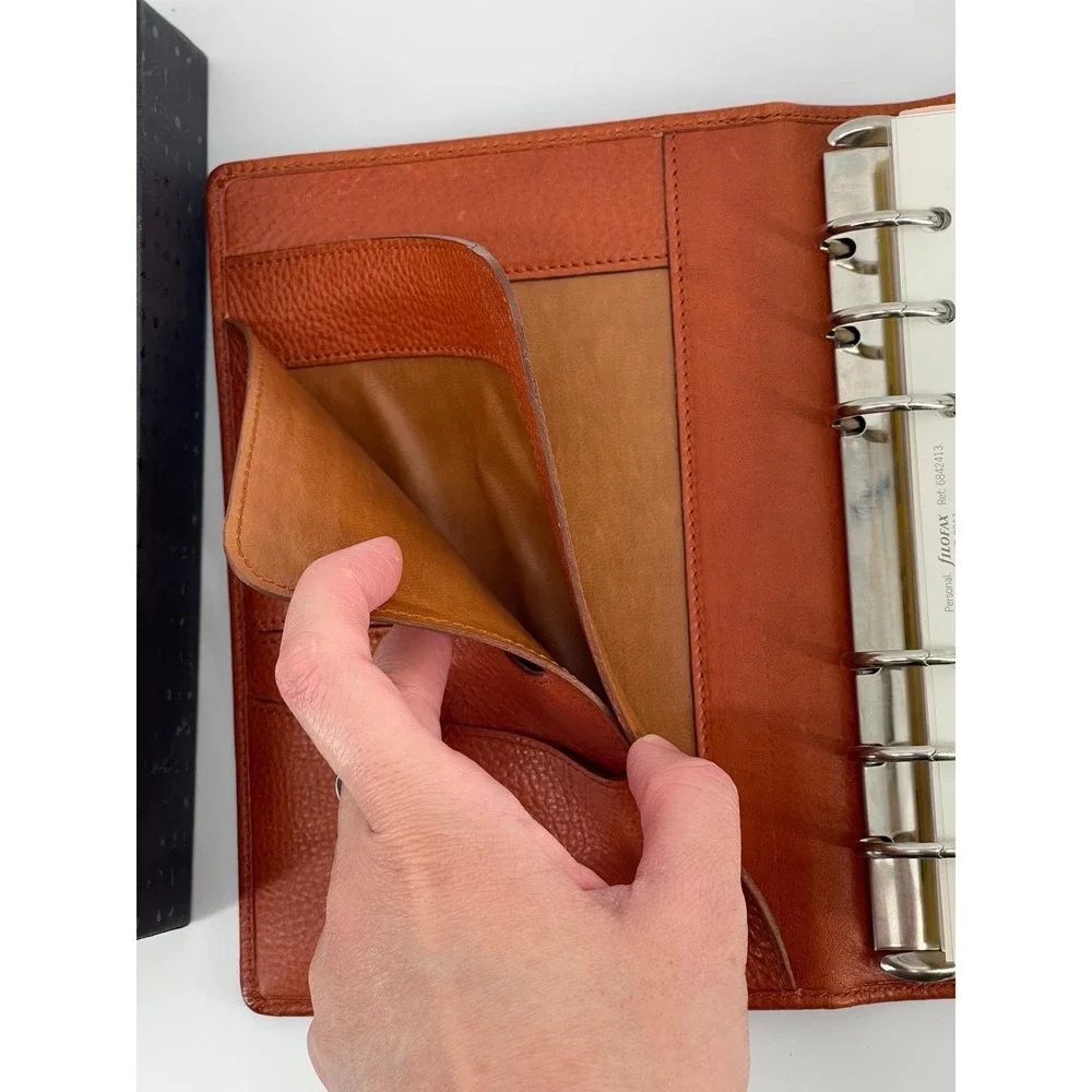 Gillio Firenze Amica Leather Planner Binder Brown Personal Size No Inserts